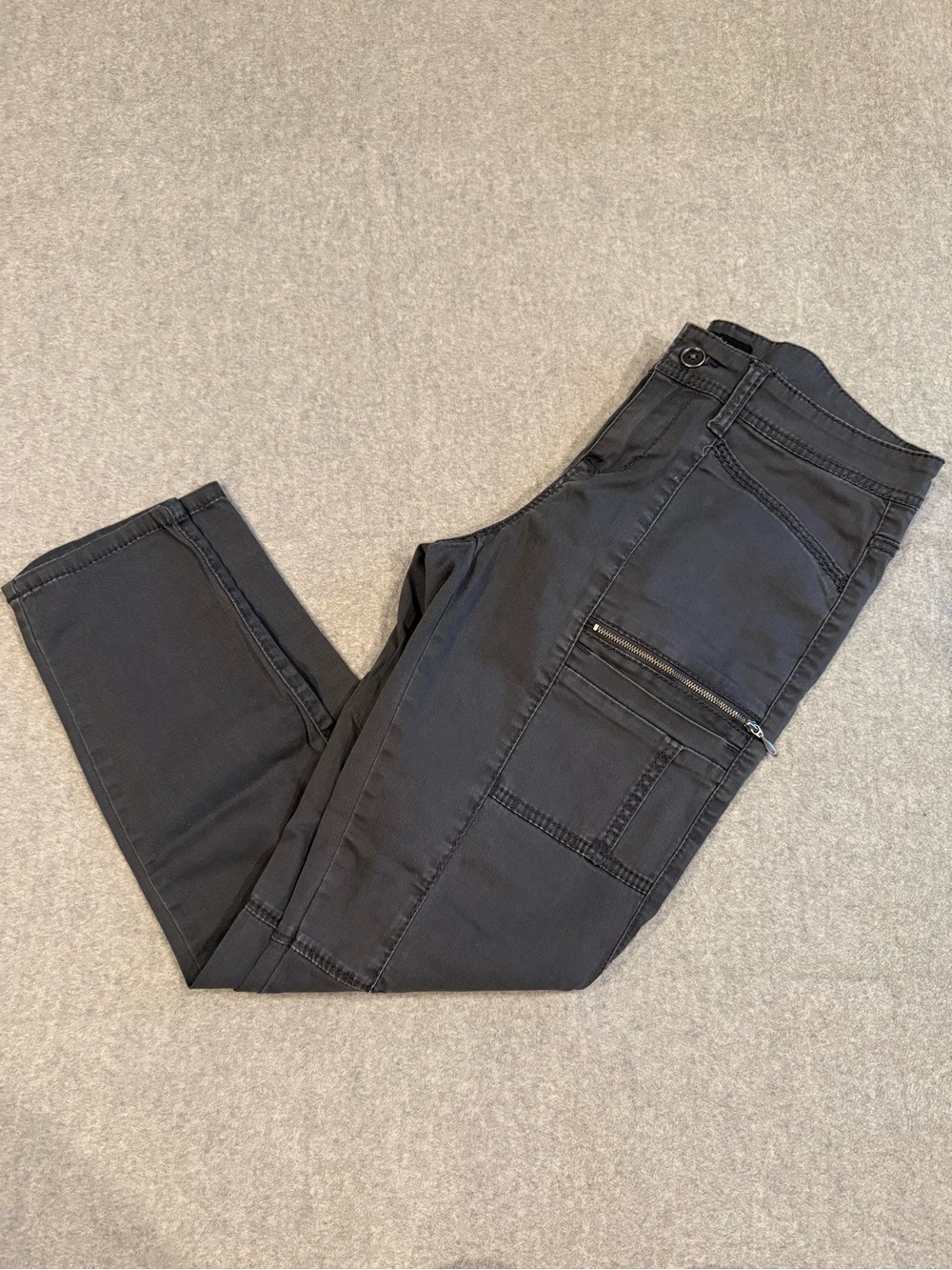 Slim Ankle Utility Pants in Black